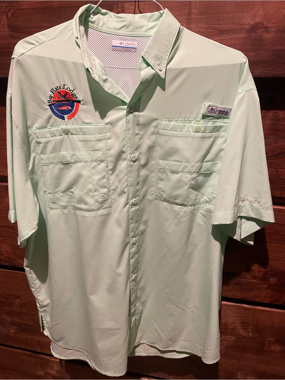 Columbia Light Green Short-Sleeve Performance Button-Down Shirt